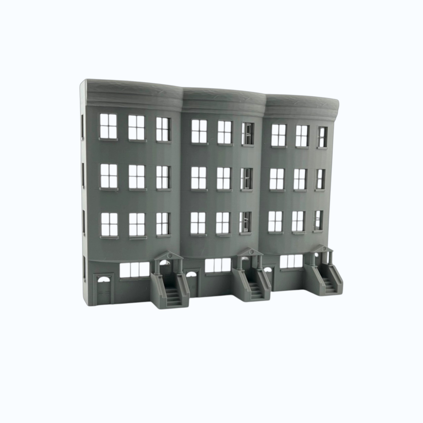 HO Scale 1:87 Brownstone Relief 4-Story Row Building