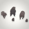 Bears with Cubs (5pk) - S Scale 1:64 - Brown