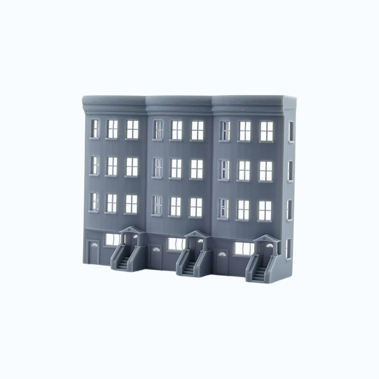 N Scale 1:160 Brownstone Relief 4-Story Row Building