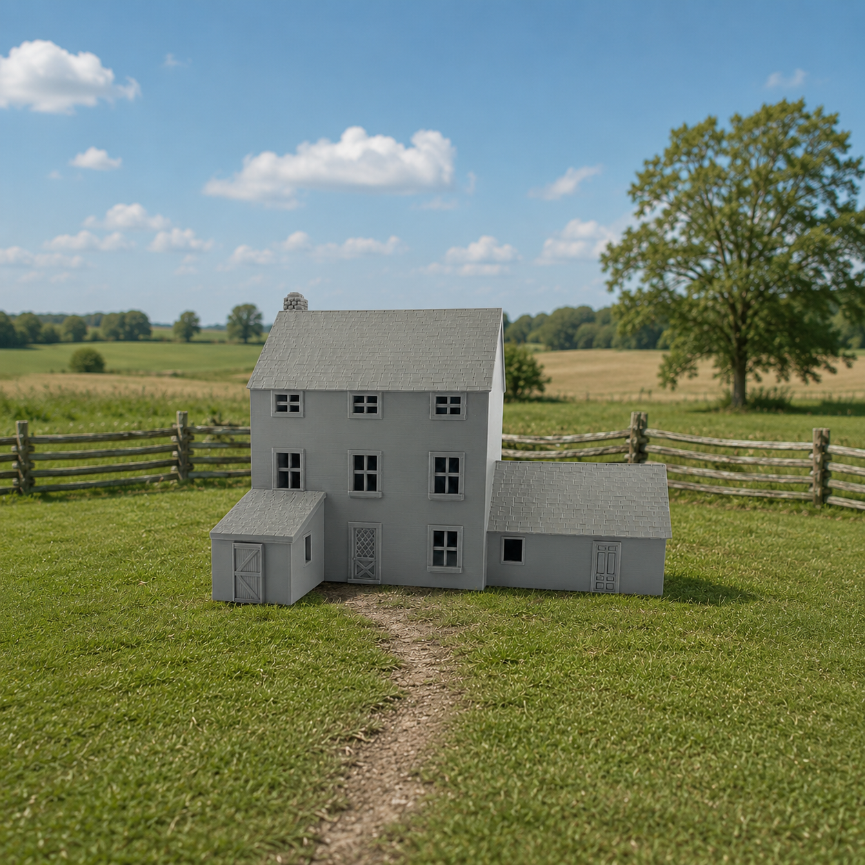 Z Scale 1:220 Farmhouse 3-Story Model Railroad Building