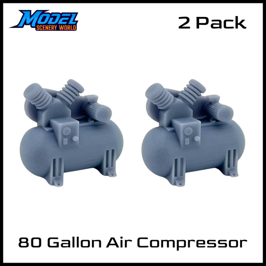 HO Scale 1:87 Air Compressor 80 Gallon Resin Model - 2pk