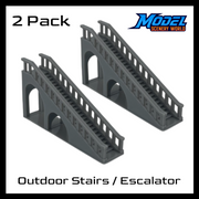 2 Pack - Scale Model of Outdoor Stairs / Escalator by Model Scenery World