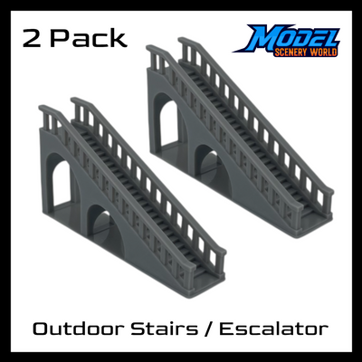 2 Pack - Scale Model of Outdoor Stairs / Escalator by Model Scenery World