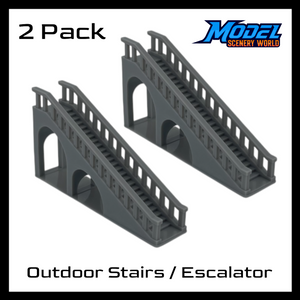 2 Pack - Scale Model of Outdoor Stairs / Escalator by Model Scenery World