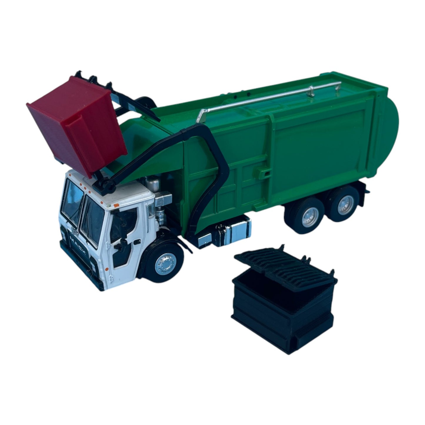 Dumpster Set for Greenlight Mack Refuse Truck - S Scale 1:64 - NO TRUCK