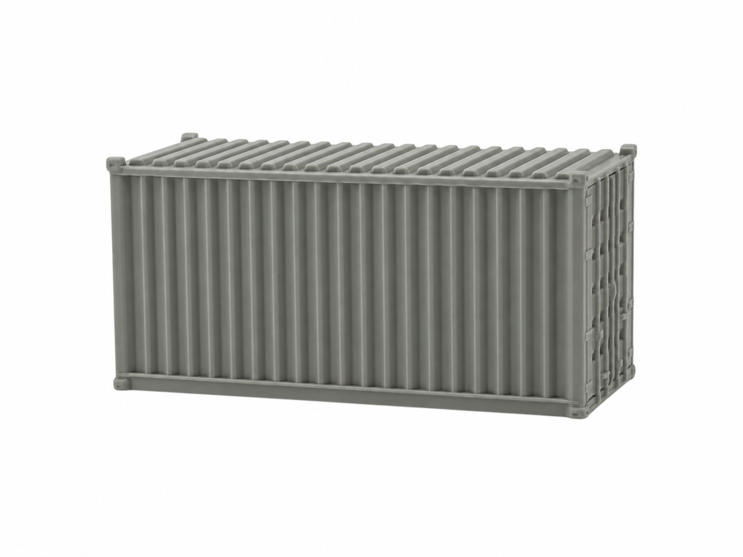 HO Scale 1:87 20' Shipping Containers Gray 2pk
