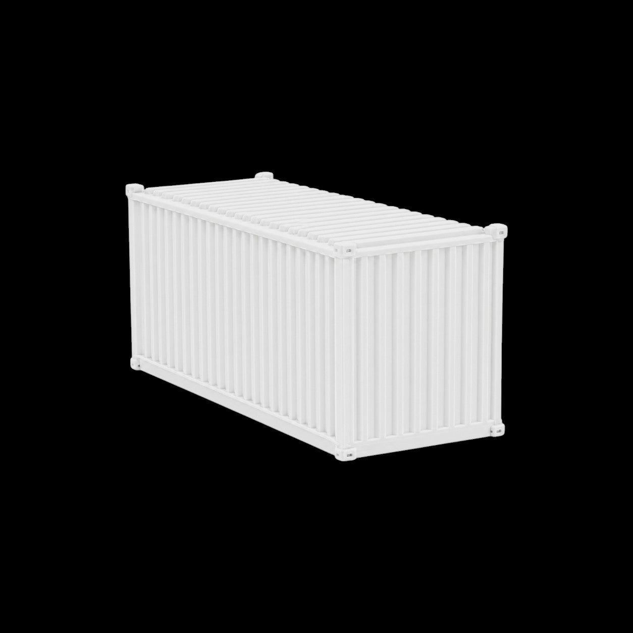 N Scale 1:160 20' Shipping Containers White 2pk
