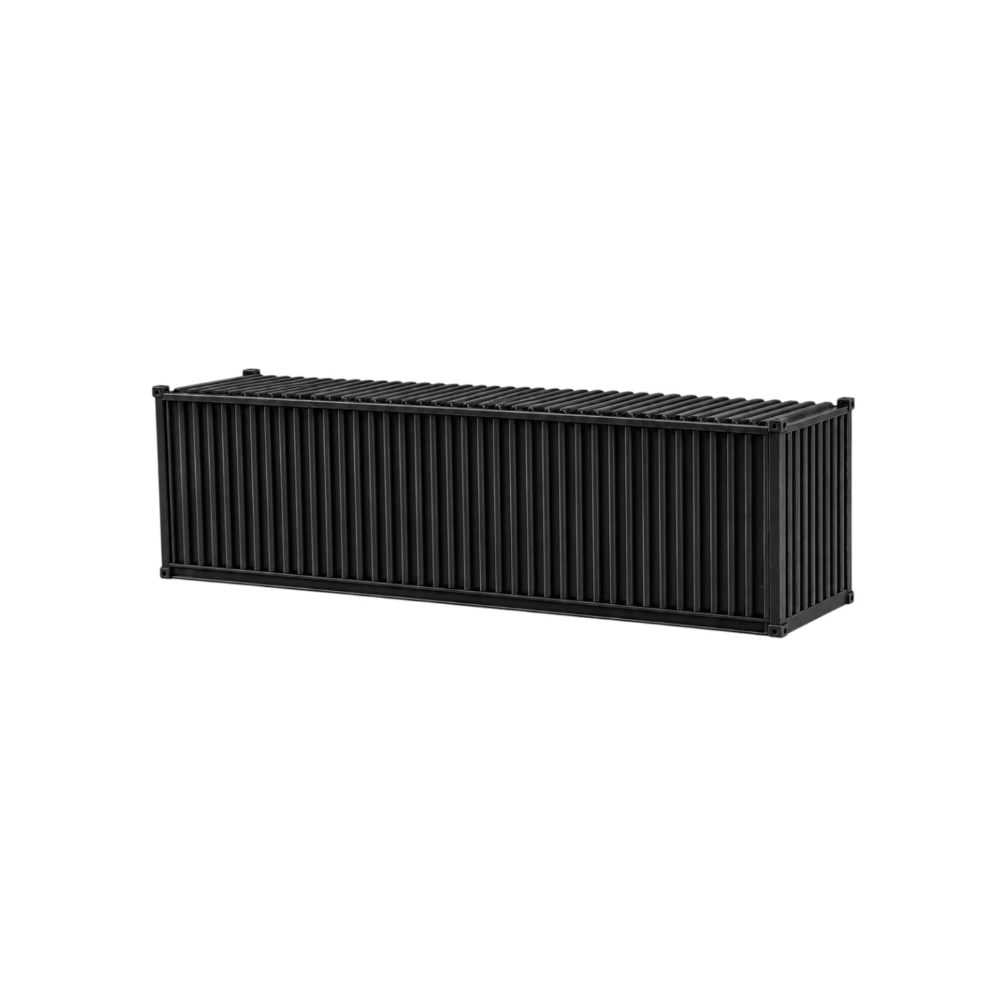 HO Scale 1:87 40' Shipping Containers Black 2pk