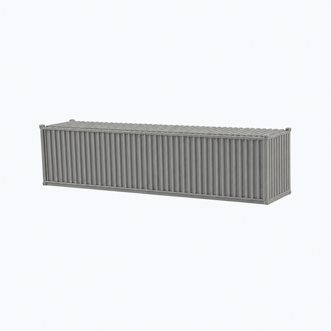 N Scale 1:160 40' Shipping Containers Gray 2pk