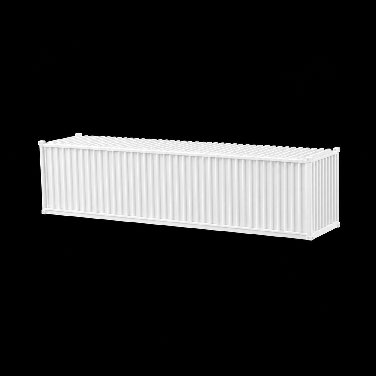 N Scale 1:160 40' Shipping Containers White 2pk