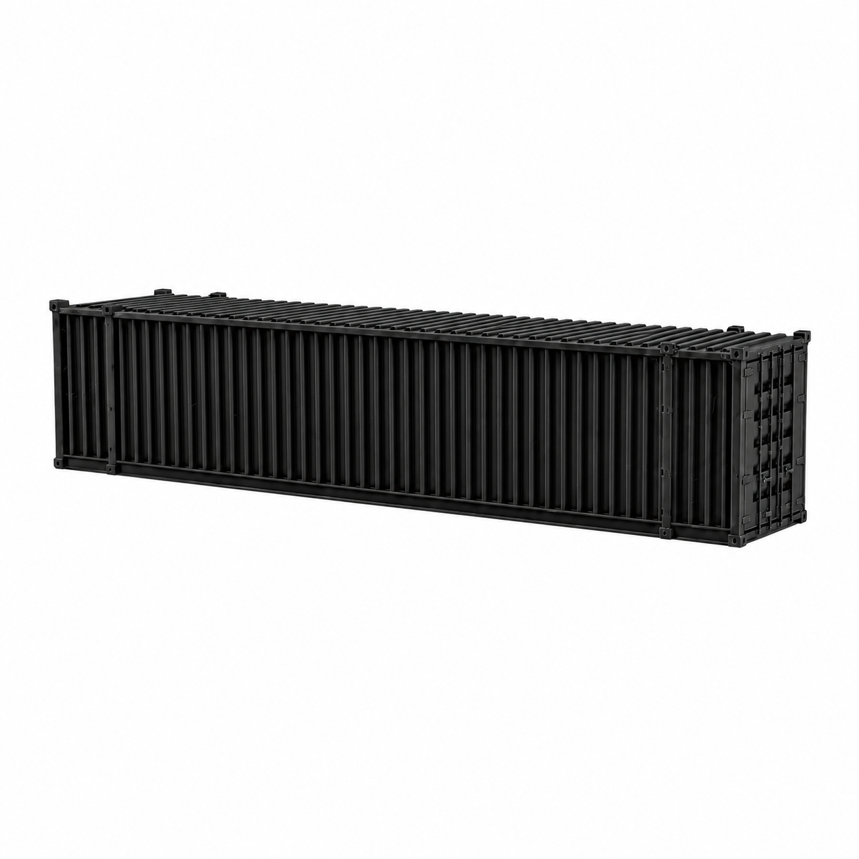N Scale 1:160 48' Shipping Containers Black 2pk