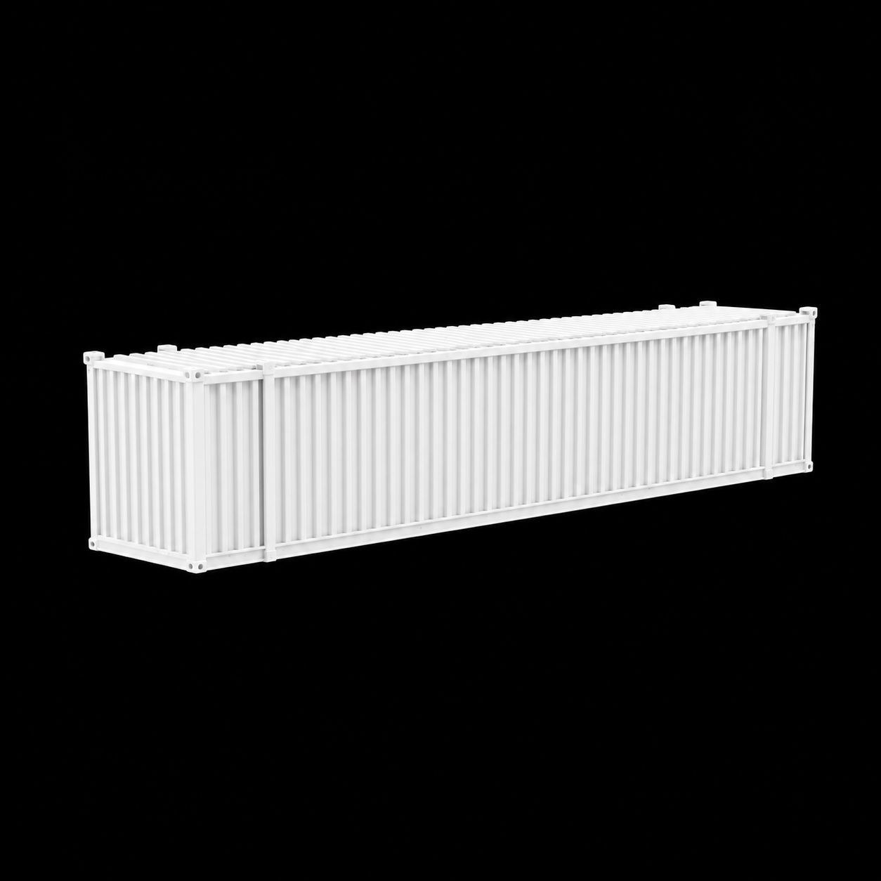 N Scale 1:160 48' Shipping Containers White 2pk
