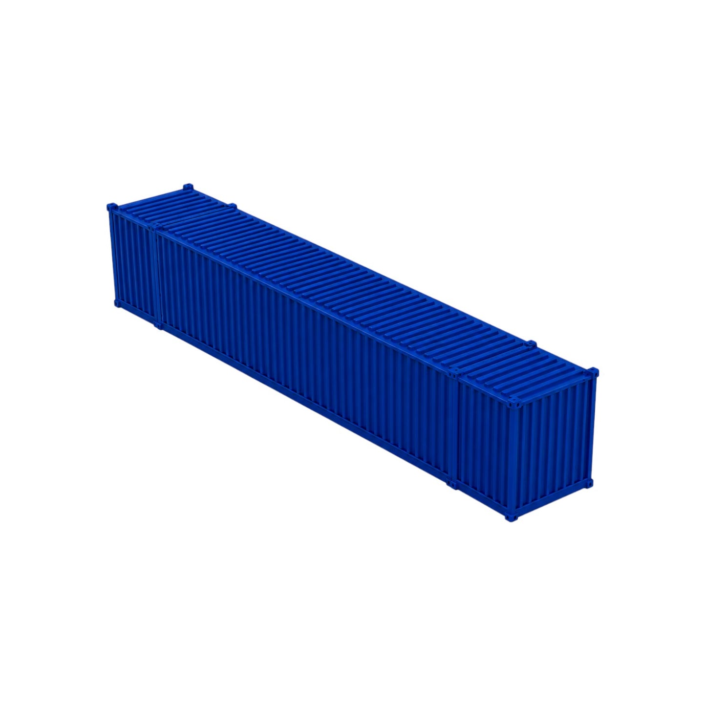 HO Scale 1:87 53' Shipping Containers Blue 2pk