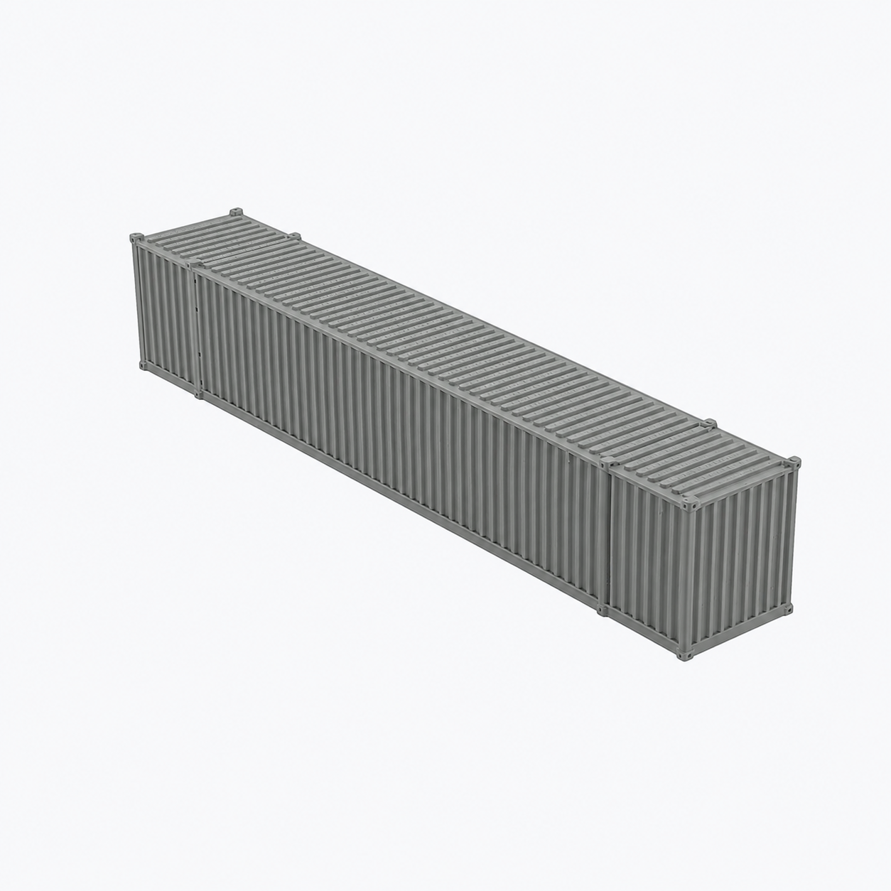 HO Scale 1:87 53' Shipping Containers Gray 2pk