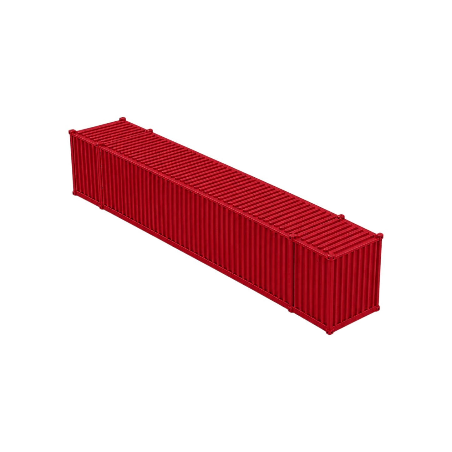N Scale 1:160 53' Shipping Containers Red 2pk