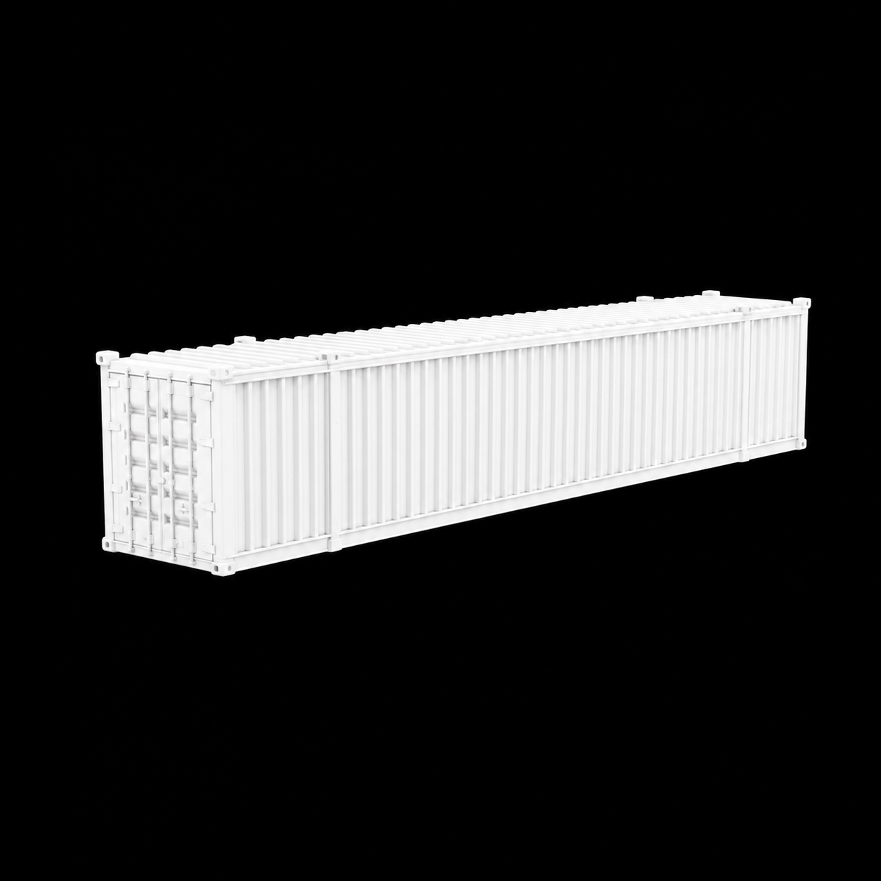 N Scale 1:160 53' Shipping Containers White 2pk