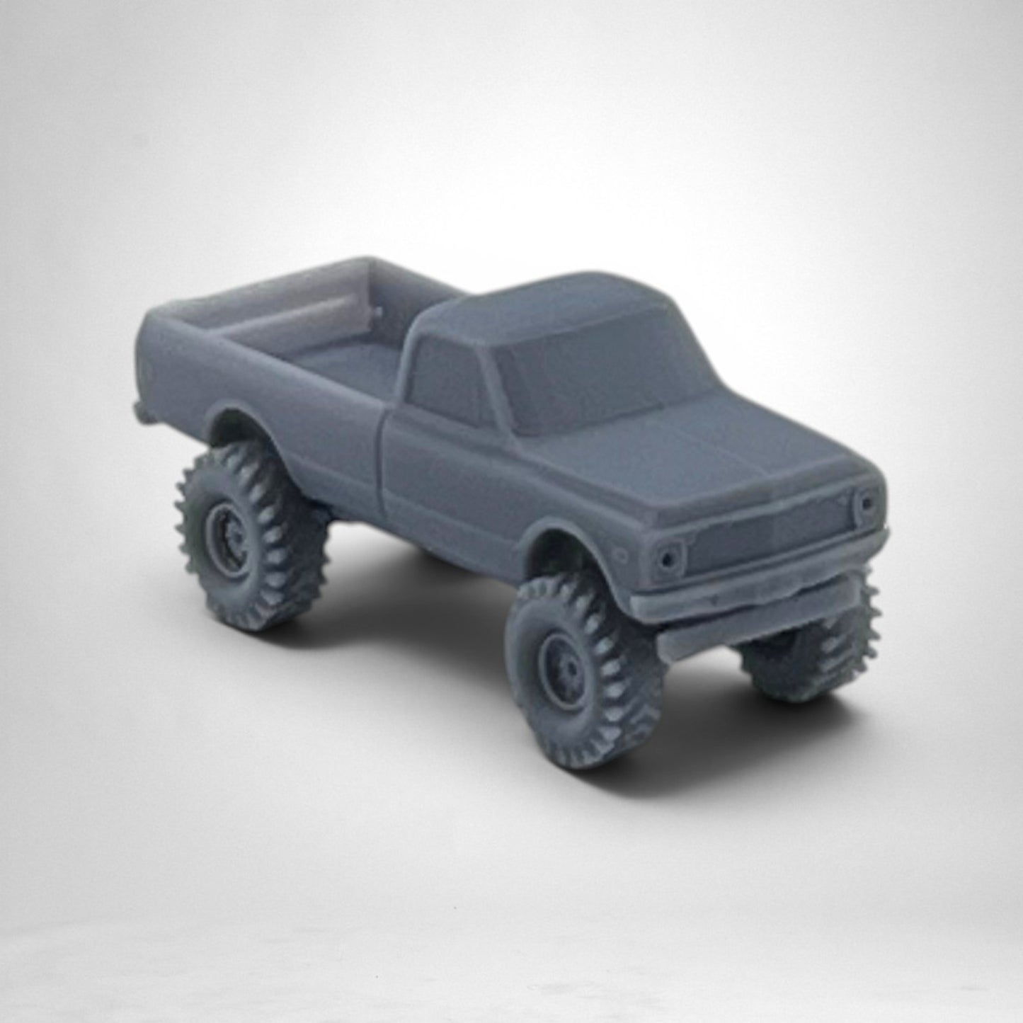 N Scale 1:160 1972 Chevy Big Tire Pickup Truck Resin 2pk