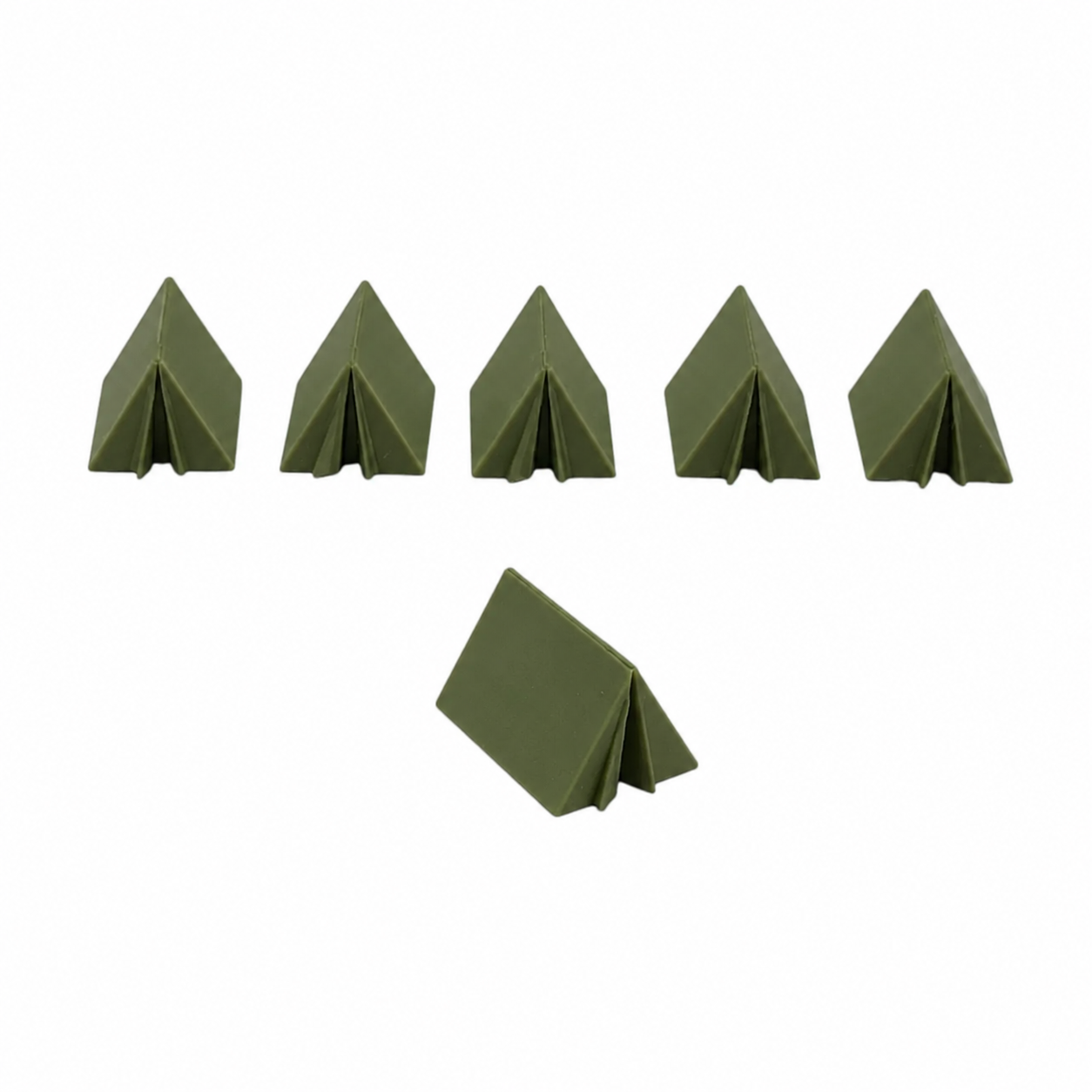 Z Scale 1:220 Outdoor Series Army Green Camping Tents 6pk