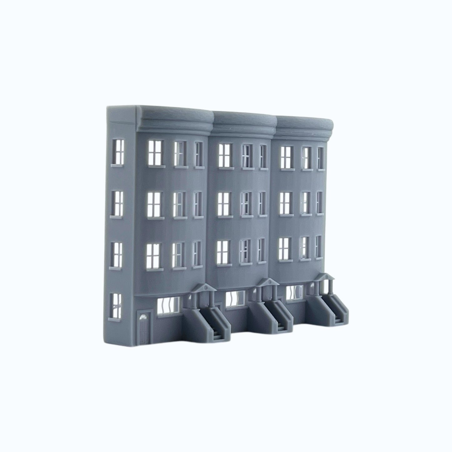N Scale 1:160 Brownstone Relief 4-Story Row Building