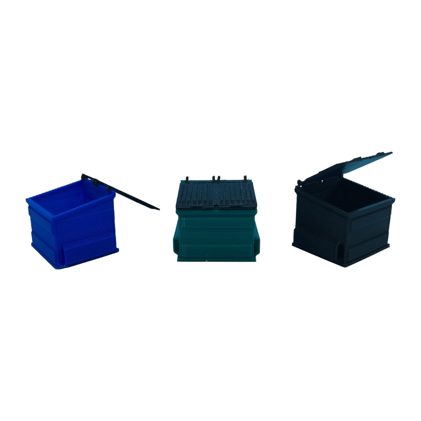 Dumpster Set for Greenlight Mack Refuse Truck - S Scale 1:64 - 3pc - NO TRUCK