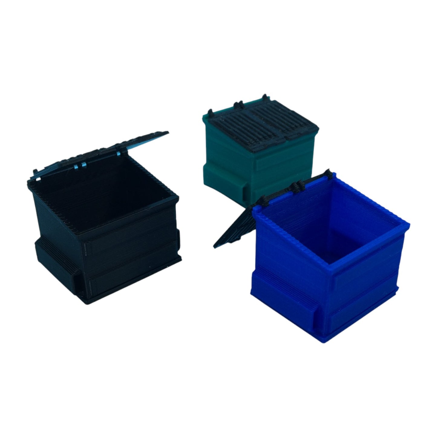 Dumpster Set for Greenlight Mack Refuse Truck - S Scale 1:64 - 3pc - NO TRUCK