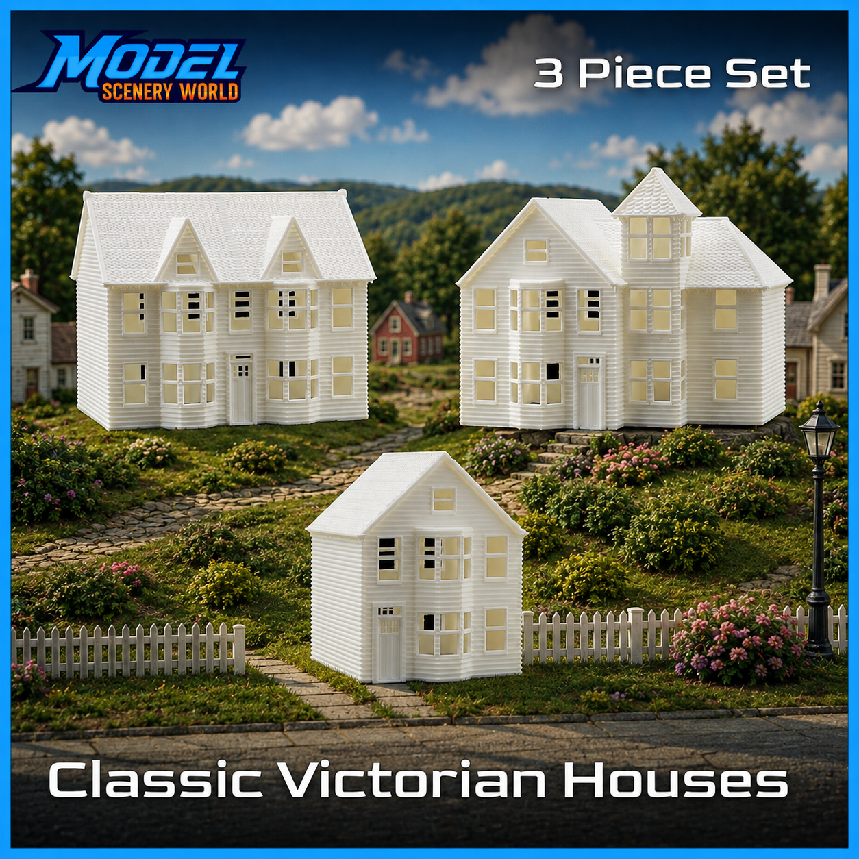 N Scale 1:160 Classic Victorian Houses 3pc Set