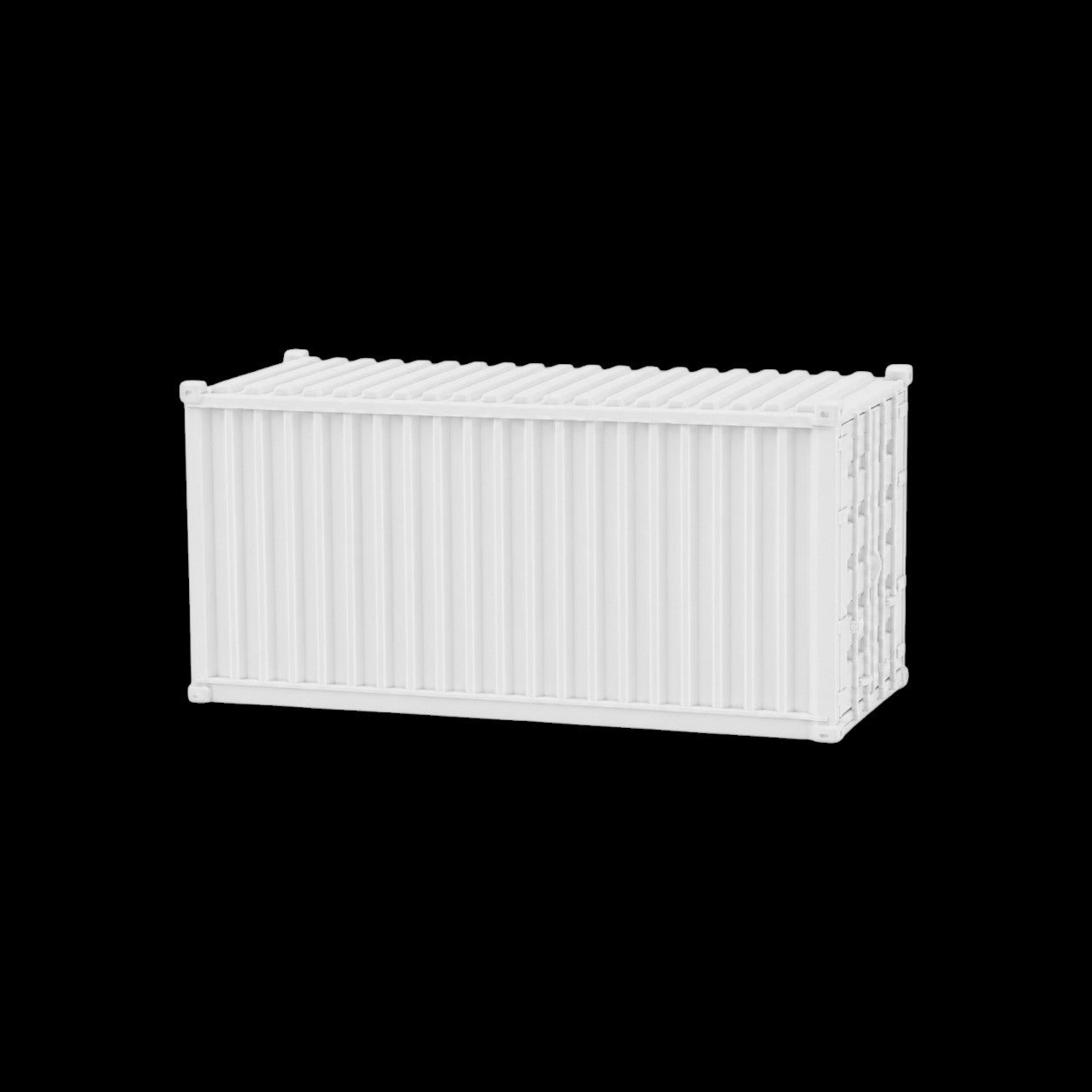 N Scale 1:160 20' Shipping Containers White 2pk