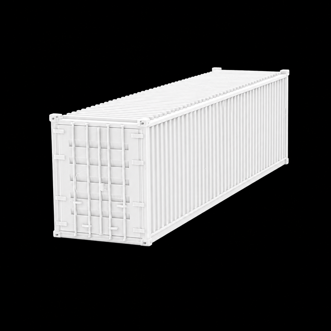 HO Scale 1:87 40' Shipping Containers White 2pk