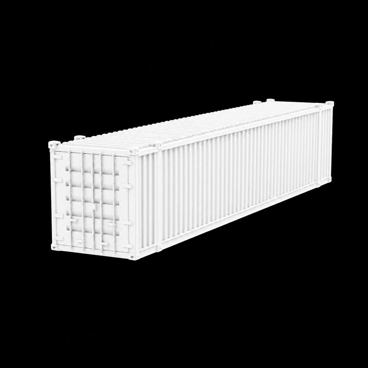 N Scale 1:160 48' Shipping Containers White 2pk