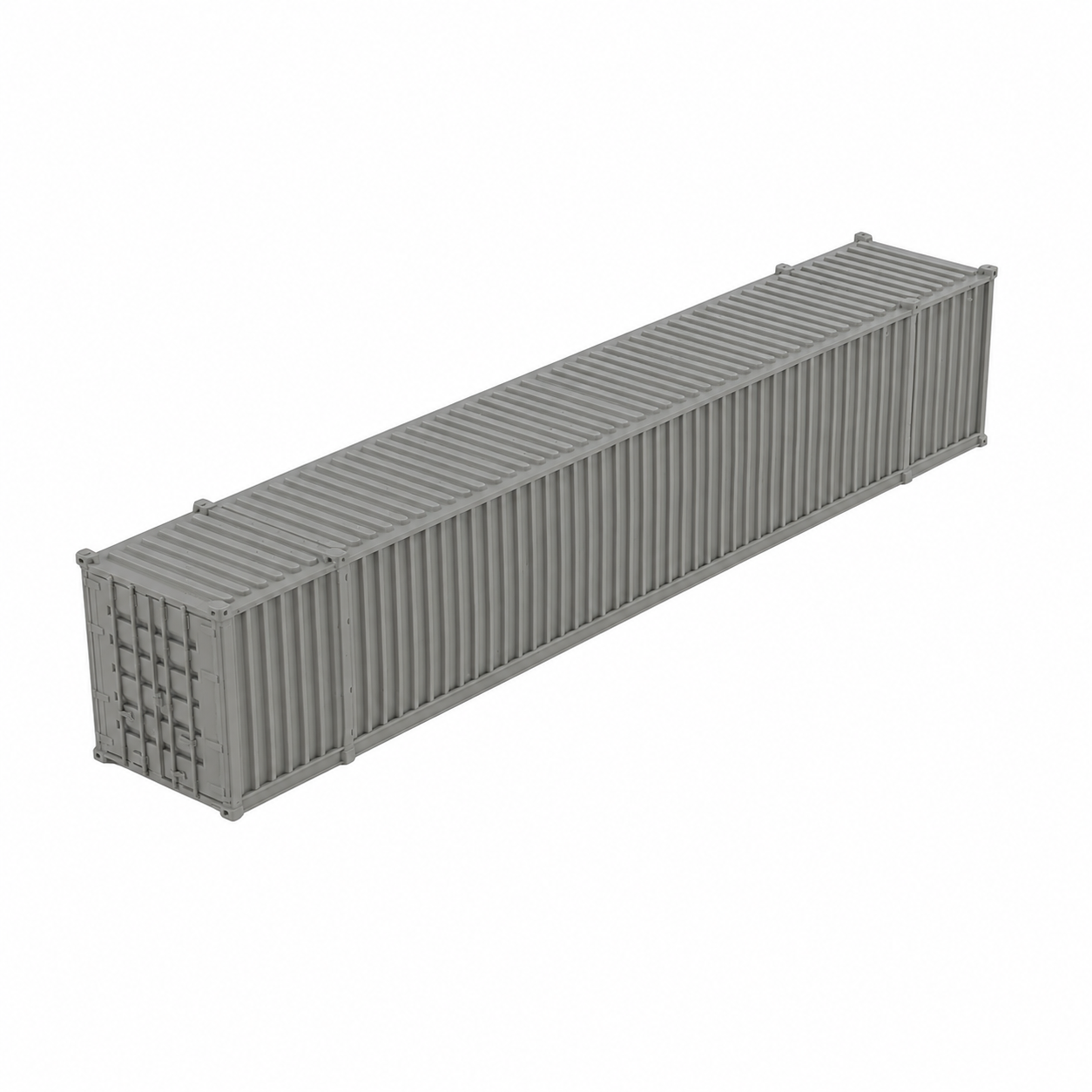 N Scale 1:160 53' Shipping Containers Gray 2pk