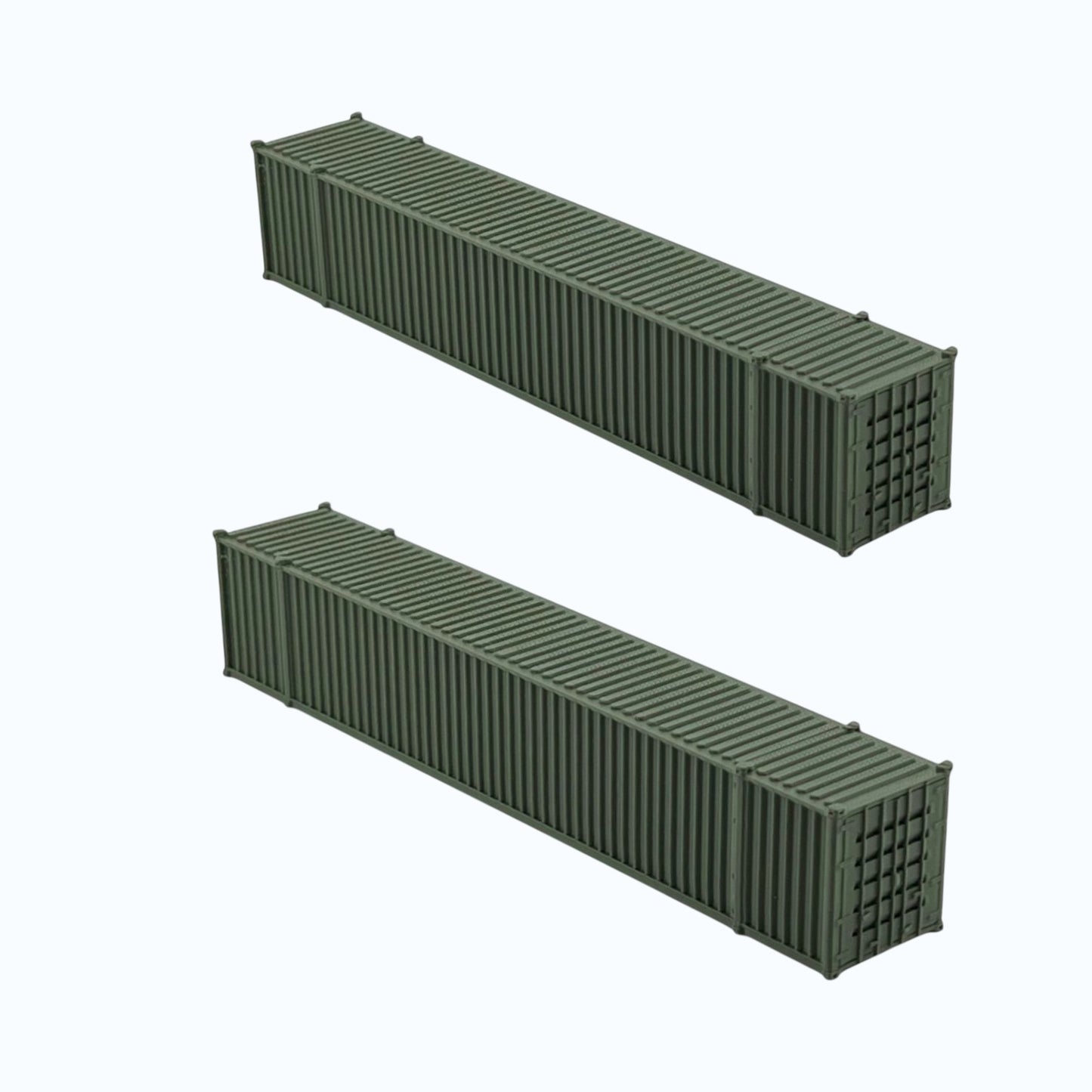 N Scale 1:160 - 53' Shipping Containers (2pk) - Green