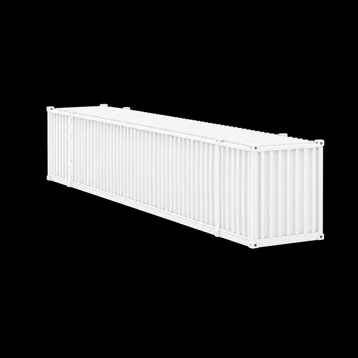 N Scale 1:160 53' Shipping Containers White 2pk