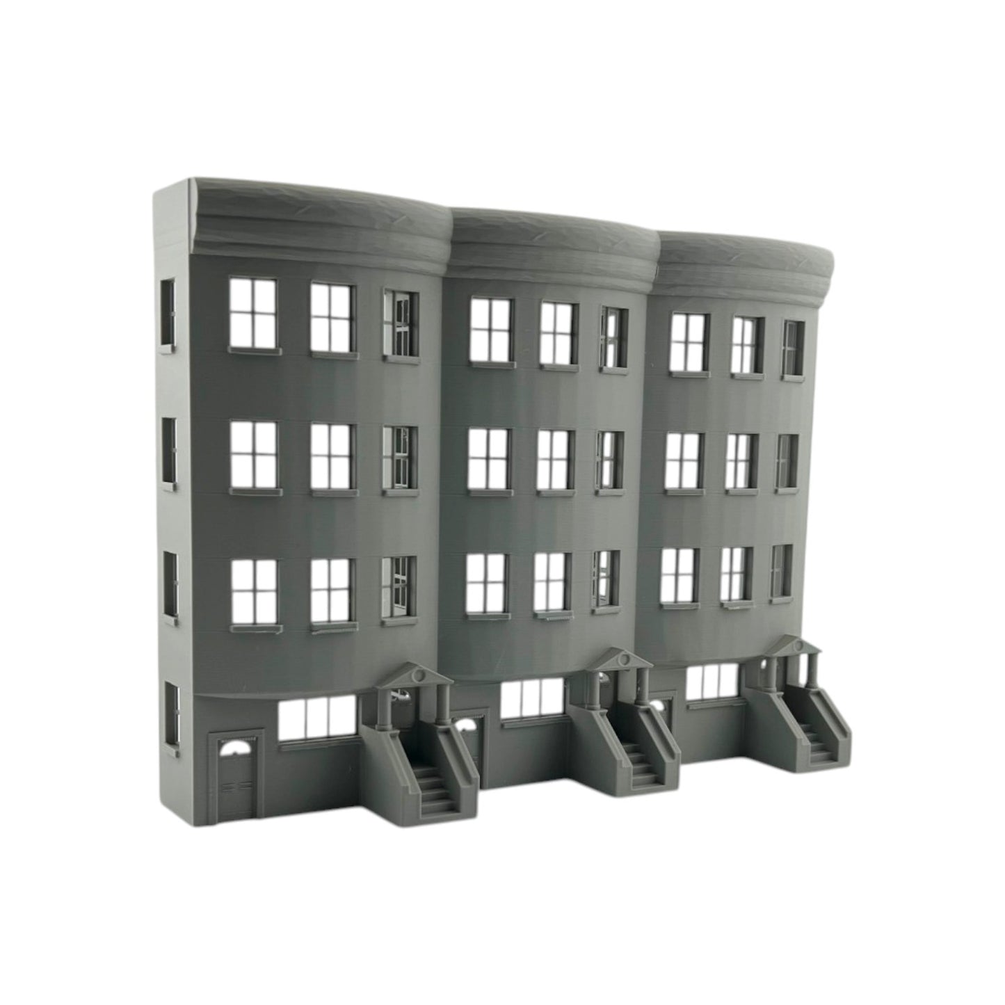 HO Scale 1:87 Brownstone Relief 4-Story Row Building