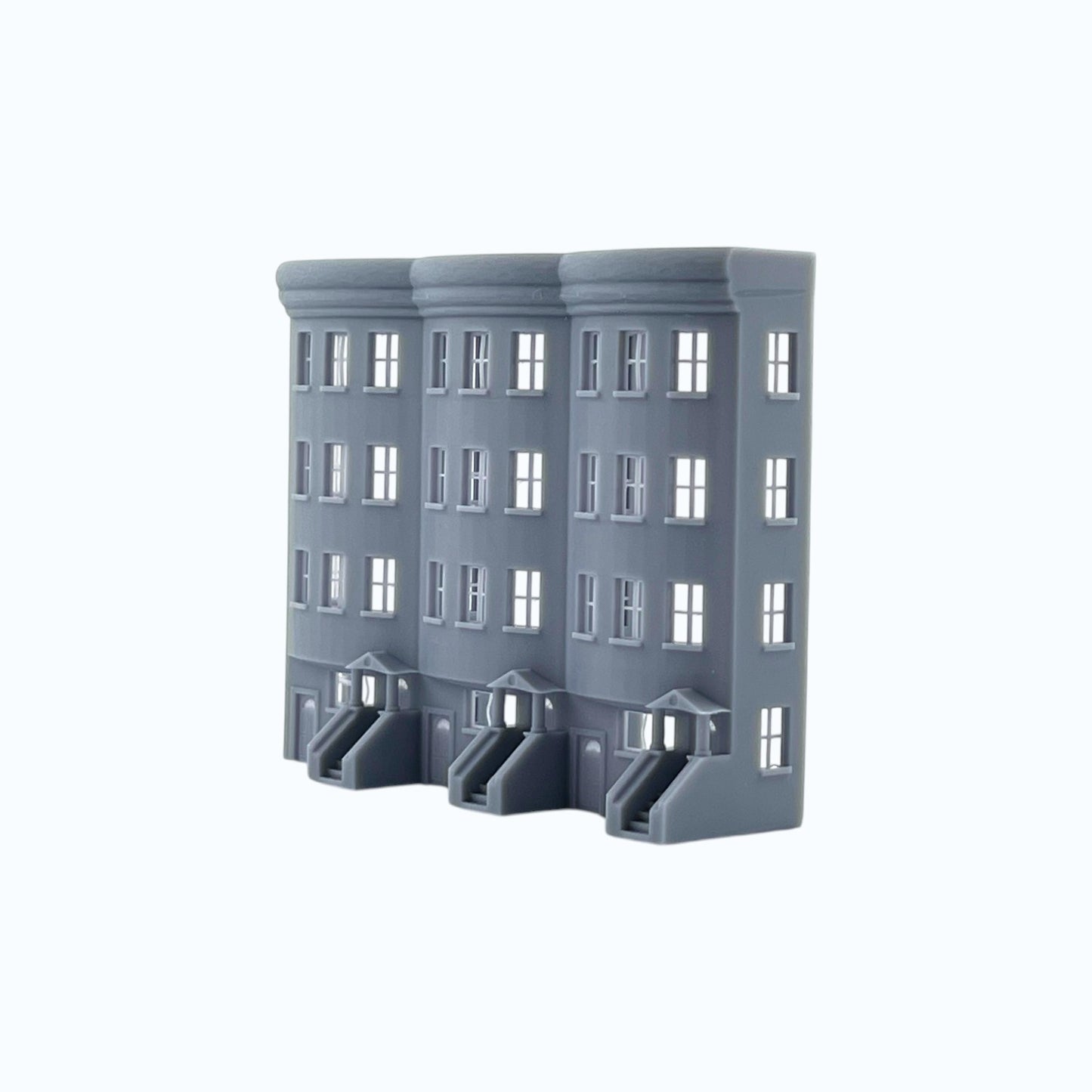 N Scale 1:160 Brownstone Relief 4-Story Row Building