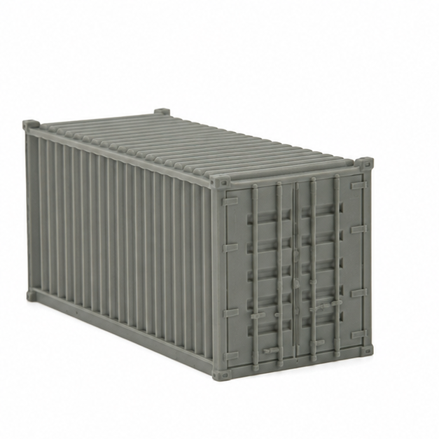 N Scale 1:160 20' Shipping Containers Gray 2pk