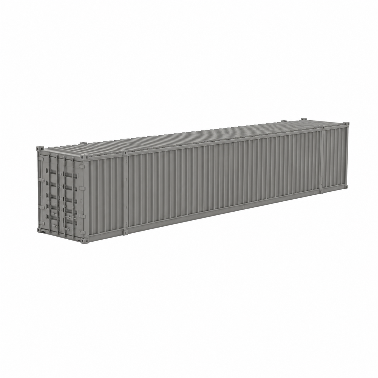 HO Scale 1:87 53' Shipping Containers Gray 2pk