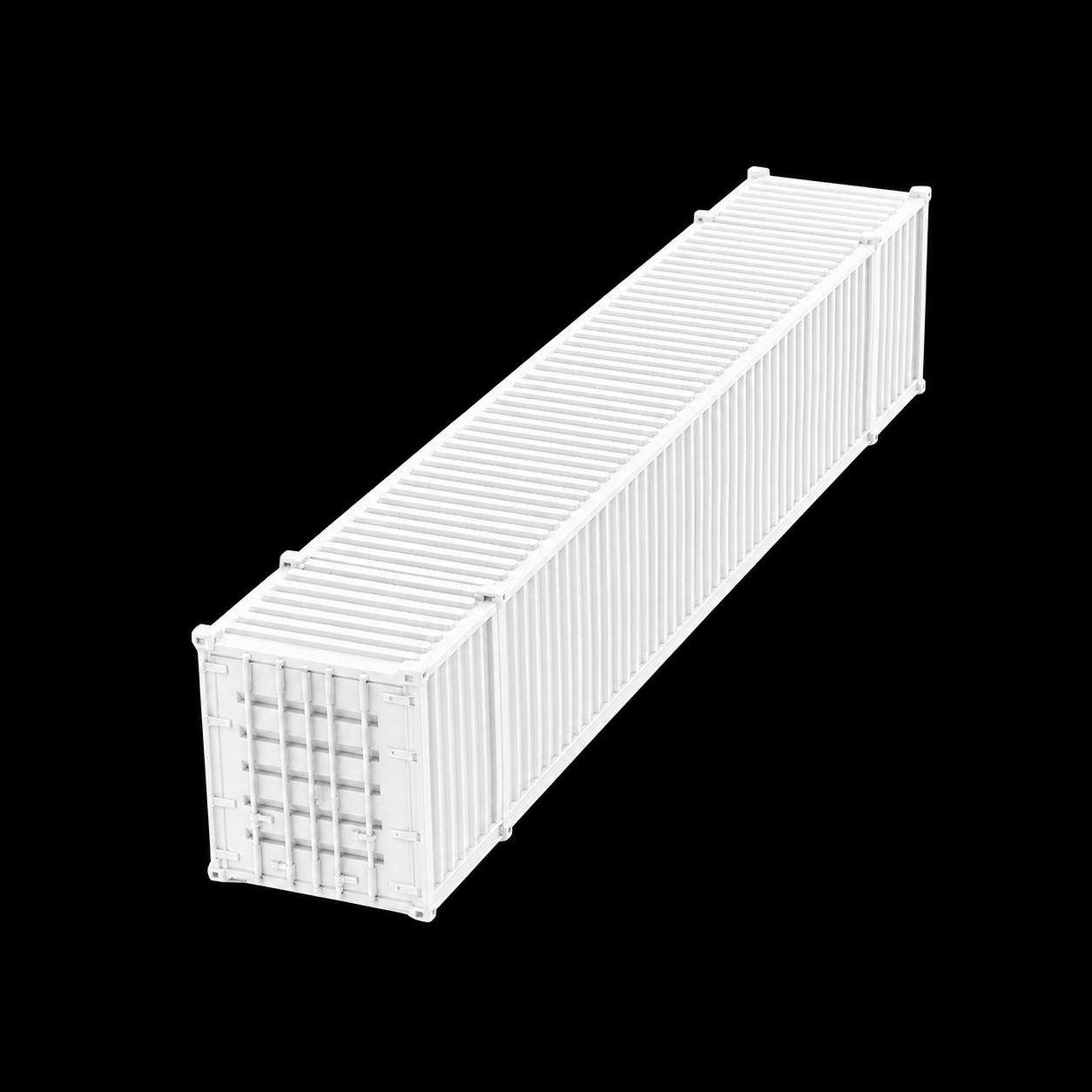N Scale 1:160 53' Shipping Containers White 2pk