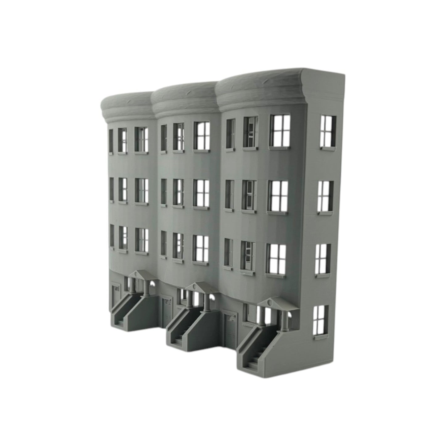 HO Scale 1:87 Brownstone Relief 4-Story Row Building