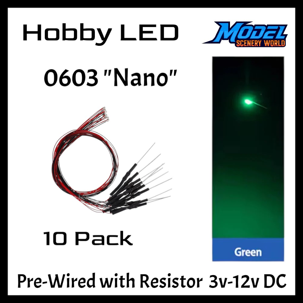 10 Pack LEDs Nano 0603 Pre-Wired Resistor SMD LED ~ 3-12 Volt DC ~ Choose Color