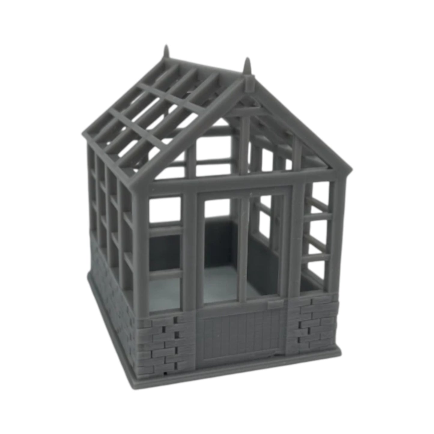 Front View - Scale Model of Backyard Greenhouse by Model Scenery World