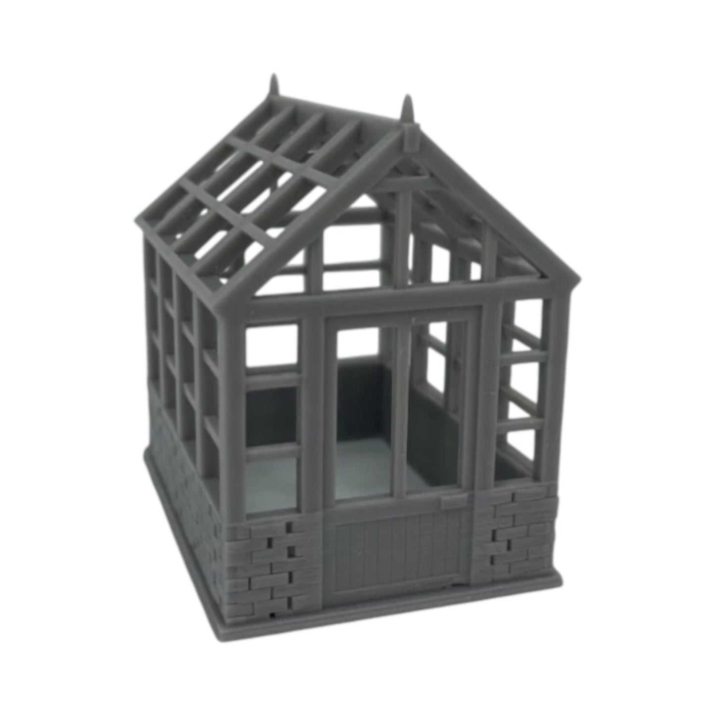 Front View - Scale Model of Backyard Greenhouse by Model Scenery World