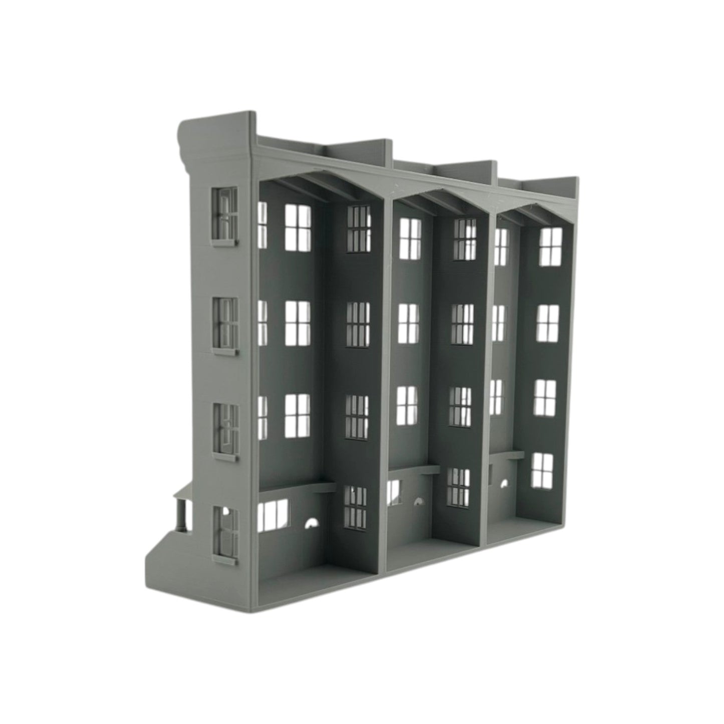 HO Scale 1:87 Brownstone Relief 4-Story Row Building