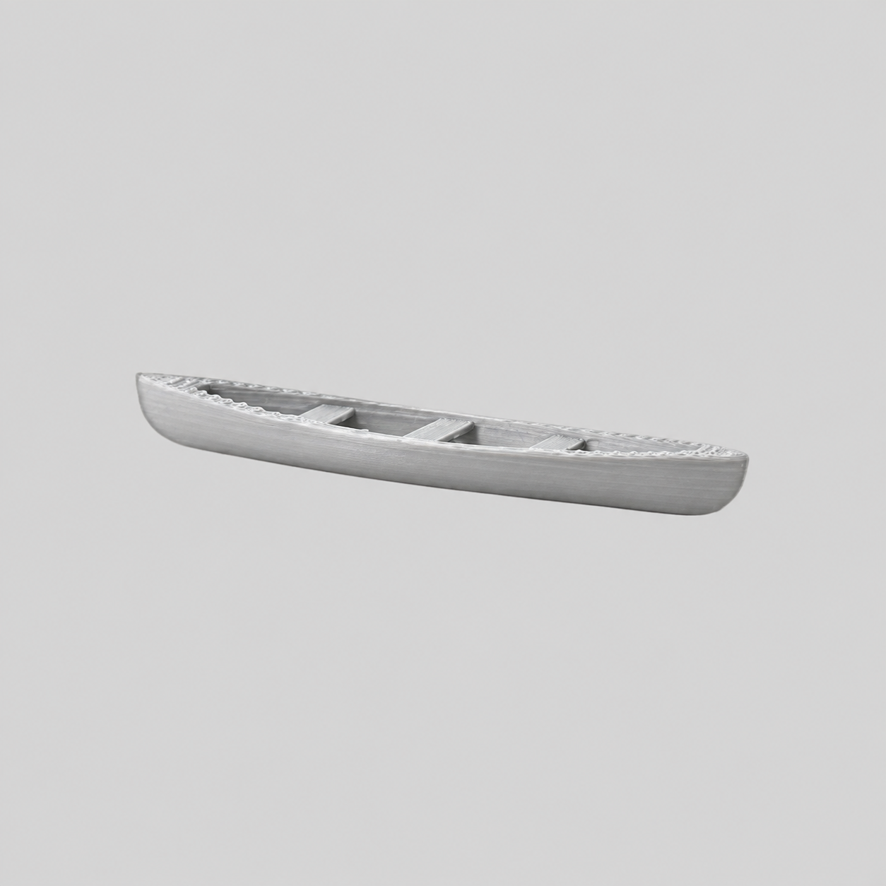 O Scale 1:48 Outdoor Series Canoes Metallic Silver 3pc
