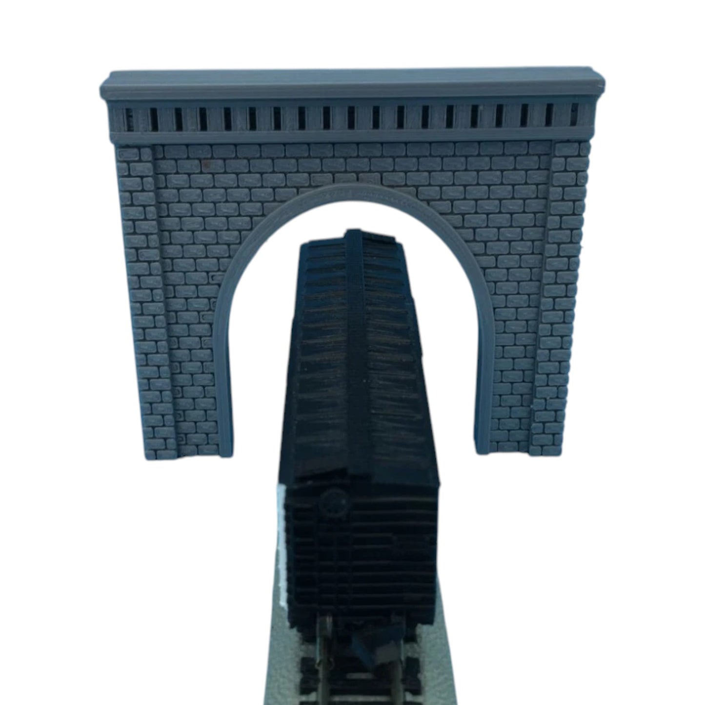 Front View - Model of a Single Tunnel Portal - Stone by Model Scenery World