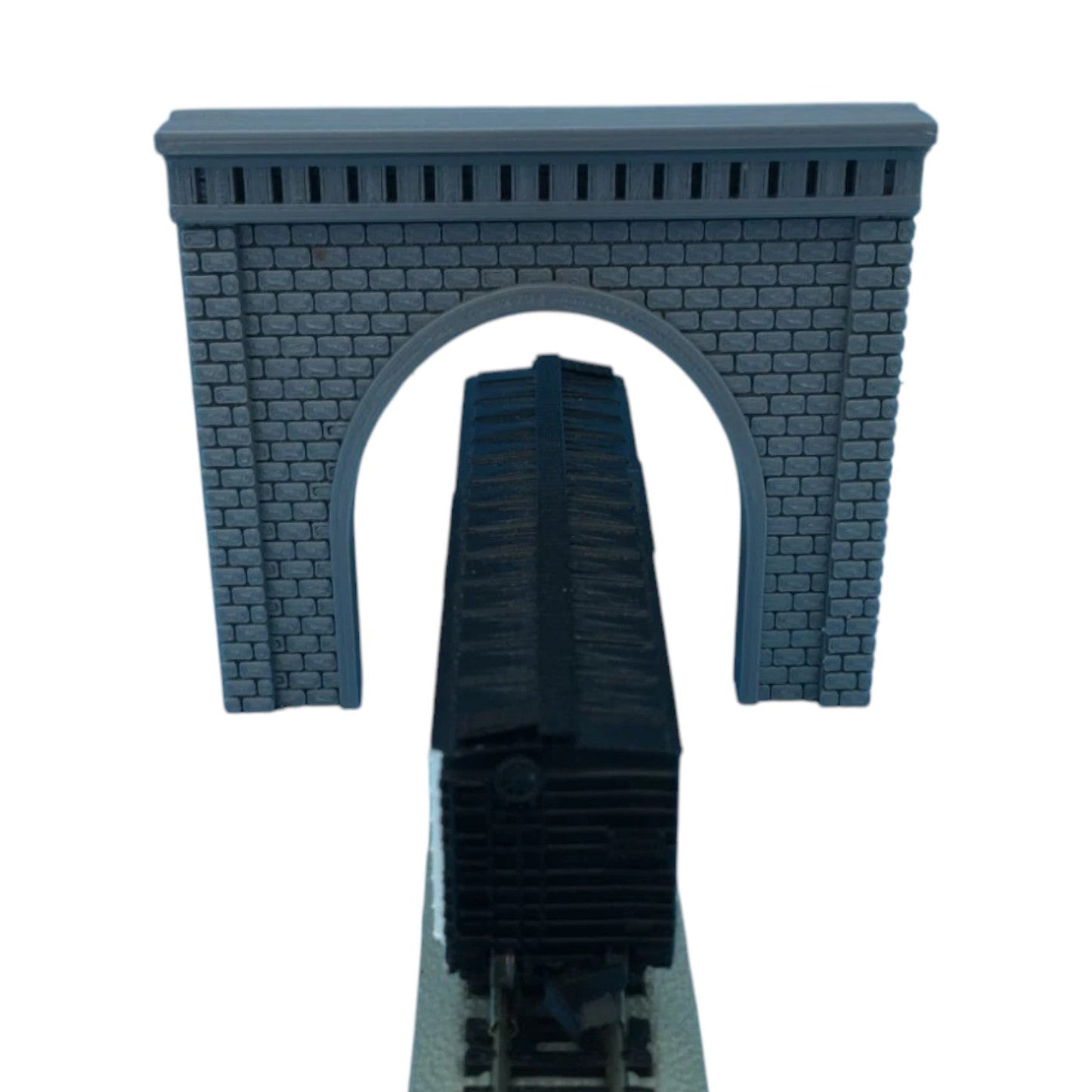 Front View - Model of a Single Tunnel Portal - Stone by Model Scenery World