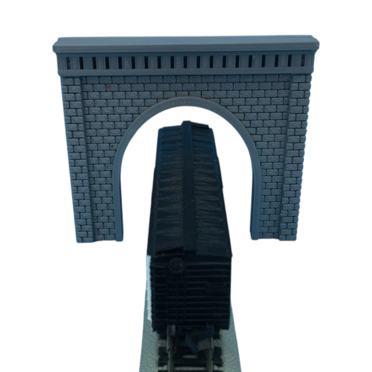 Front View - Model of a Single Tunnel Portal - Stone by Model Scenery World