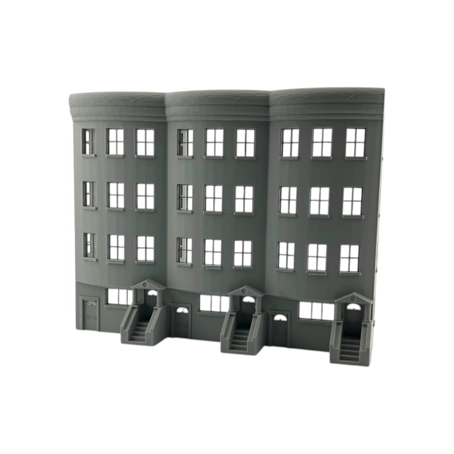 HO Scale 1:87 Brownstone Relief 4-Story Row Building