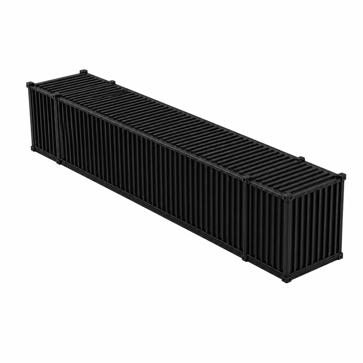 N Scale 1:160 53' Shipping Containers Black 2pk
