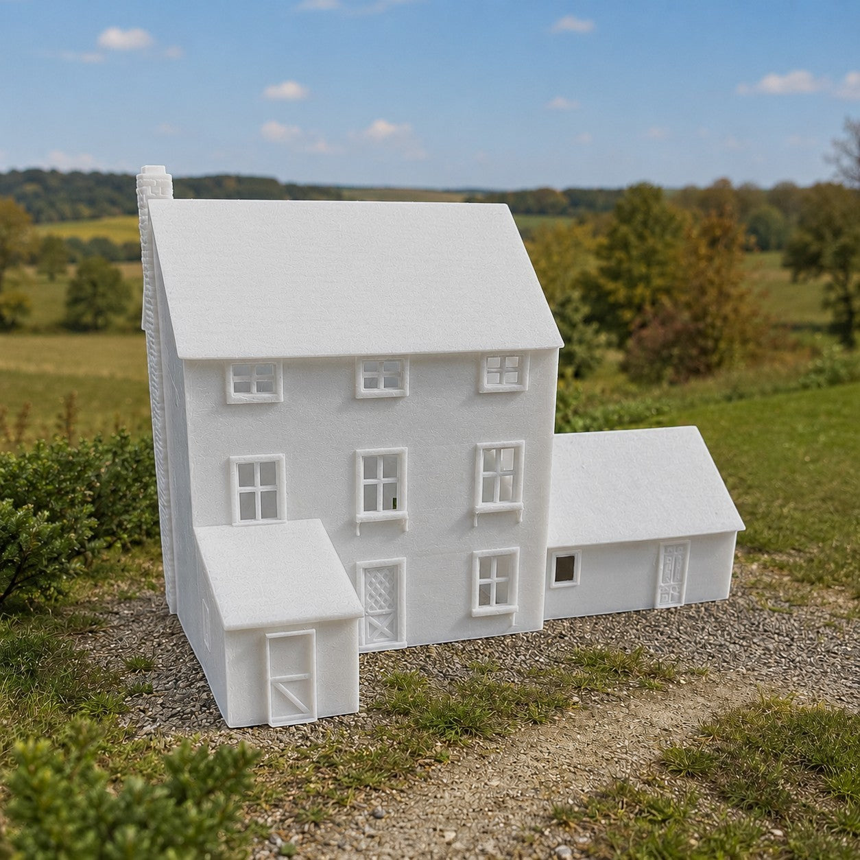 T Gauge 1:450 Scale Farmhouse 3-Story Resin Building