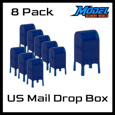 8 pack - Scale Model US Mail Drop Box by Model Scenery World